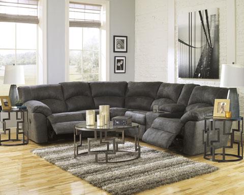 Tambo Pewter Reclining Sectional 0