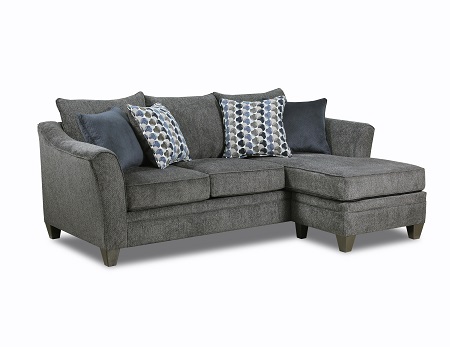 Rent United Albany Pewter Sofa With Chaise Living Room