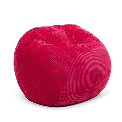 Full Fuschia Plush Cord Bean Bag