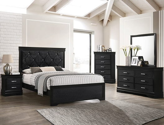 AMALIA BLACK QUEEN BEDROOM SET