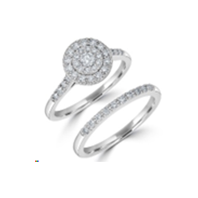 10K .49cttw Diamond Bridal Set 