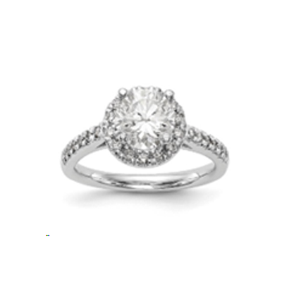 10K .83tgw Diamond & Moissanite Solitaire