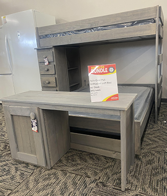 Twin/Full Driftwood Loft Bed w/Desk