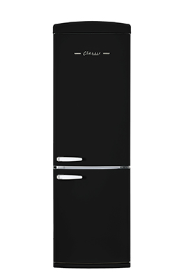 Classic Retro 12cf Bottom Mount Refrigerator, Matte Black